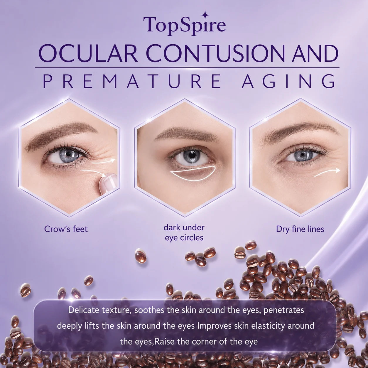 TopSpire 60 Second Effects Tinted Firming Gel - Under Eye Cream For Puffiness And Bags Under Eyes