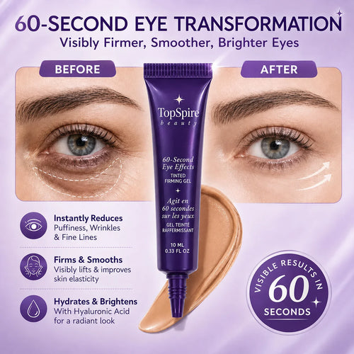 TopSpire 60 Second Effects Tinted Firming Gel - Under Eye Cream For Puffiness And Bags Under Eyes