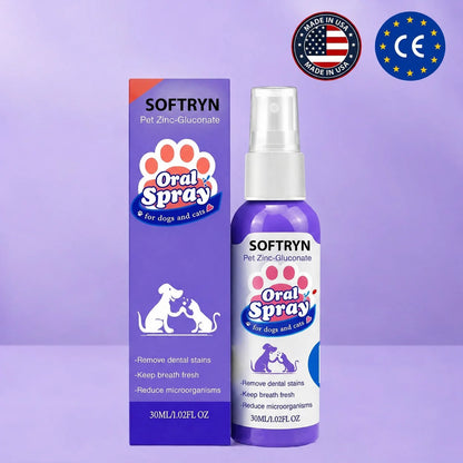 SOFTRYN™ Advanced Pet Oral Spray | Fresher Breath, Plaque Biofilm & Gum Care — No Brushing