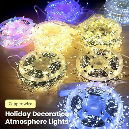🎁 LED Copper Wire Firecracker String Lights – Warm Festive Fairy Lights ✨