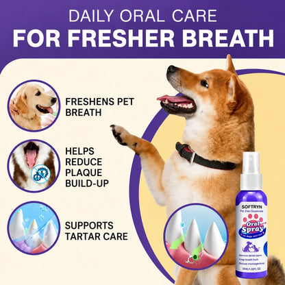 SOFTRYN™ Advanced Pet Oral Spray | Fresher Breath, Plaque Biofilm & Gum Care — No Brushing