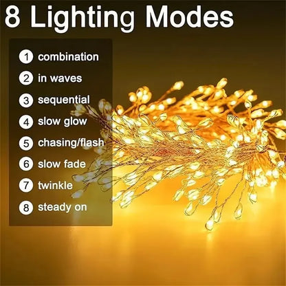 🎁 LED Copper Wire Firecracker String Lights – Warm Festive Fairy Lights ✨