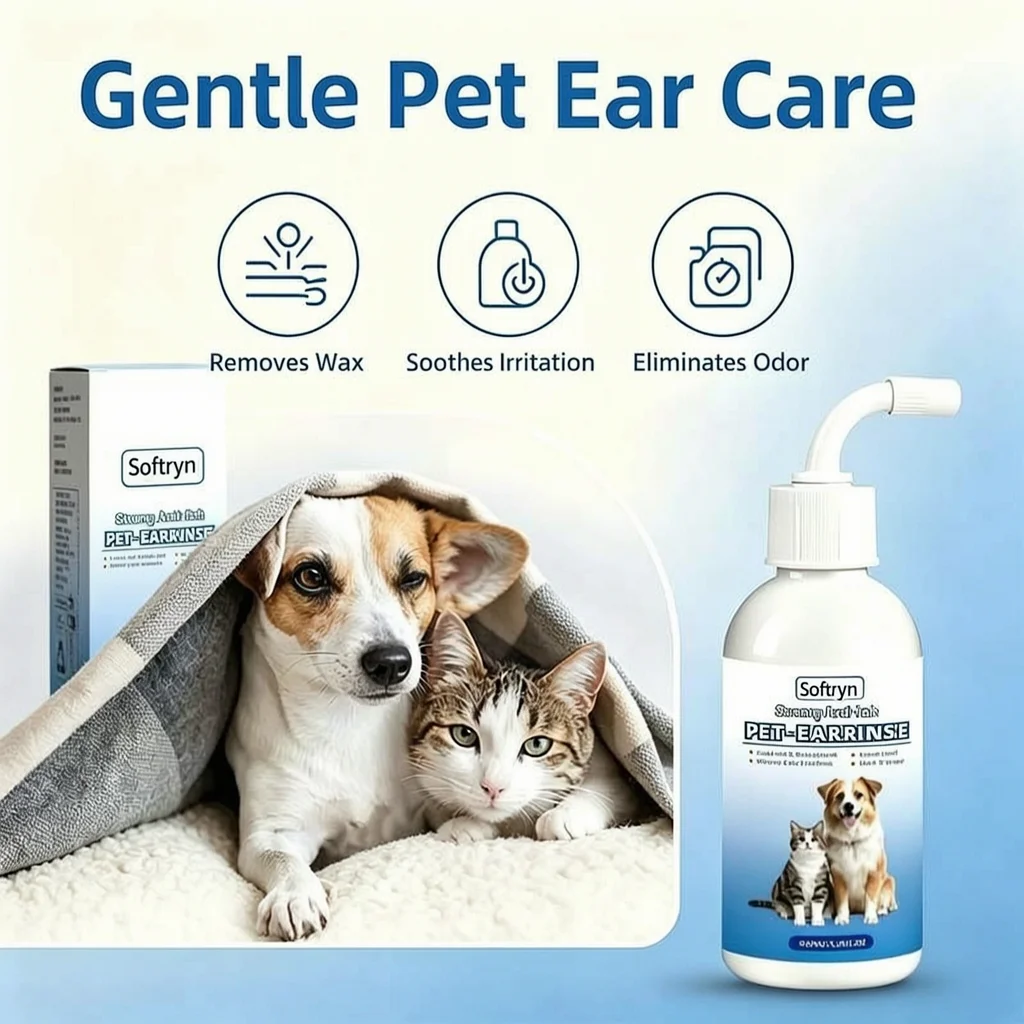 Gentle Pet Ear Wash | Odor-Free Cleaning for Dogs & Cats🌿