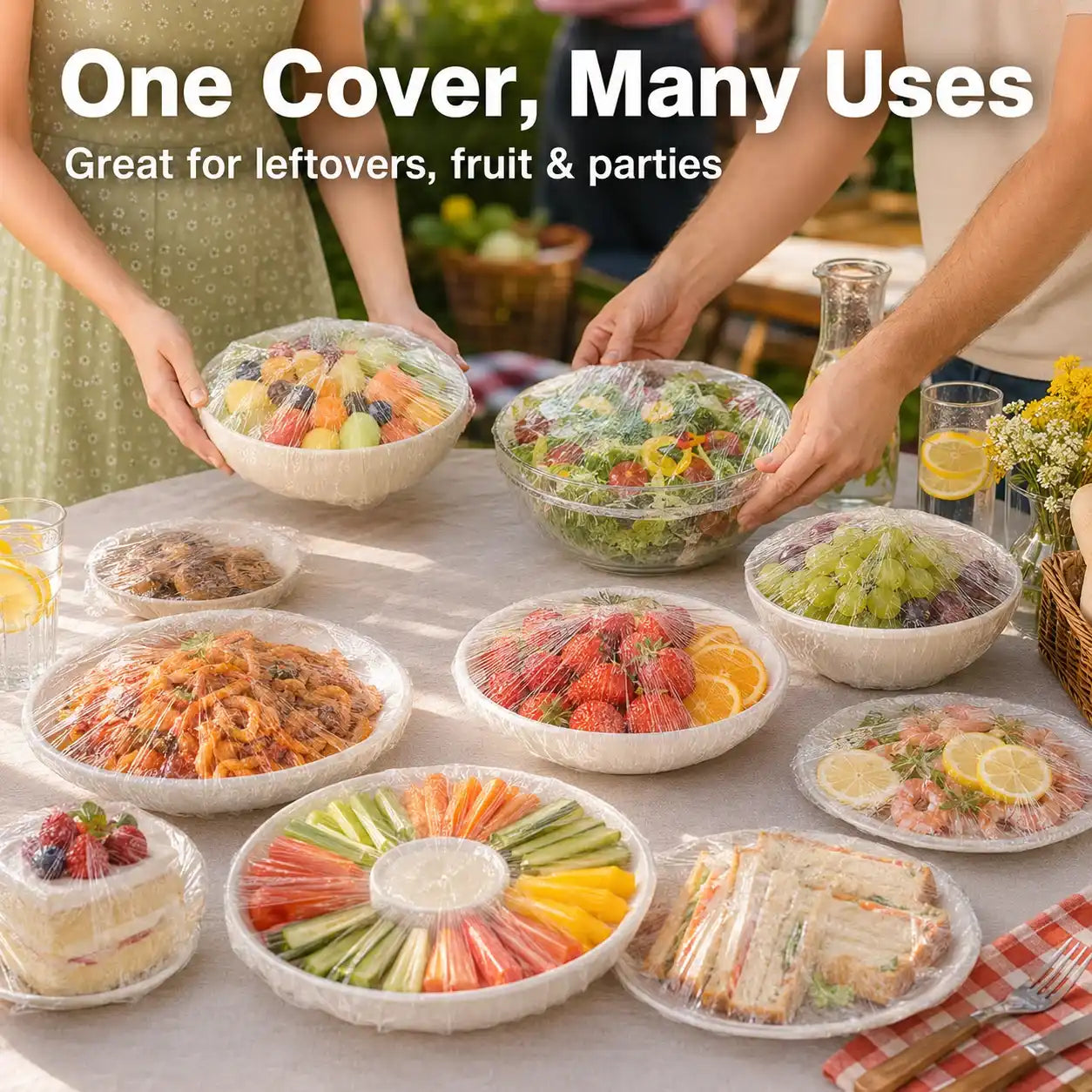 These Stretch Food Covers Fit Bowls & Plates of Different Sizes