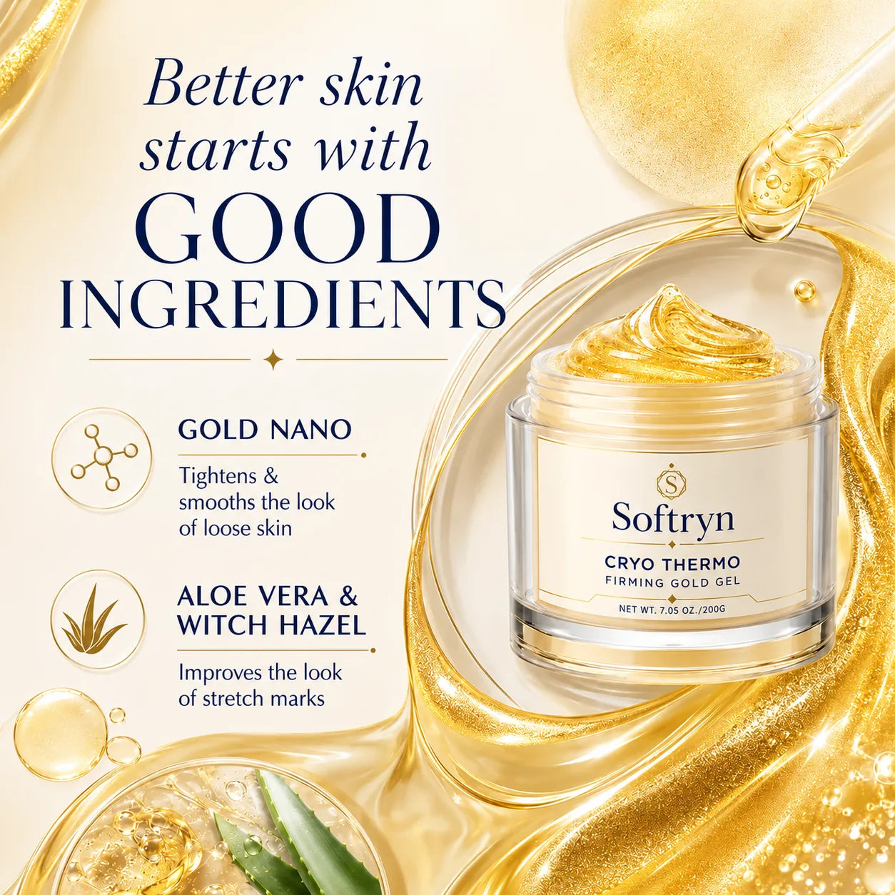 Softryn™ Cryo ThermoFirming Gold Gel — Look Smoother, Firmer & More Confident in Your Body — in Just 15 Days