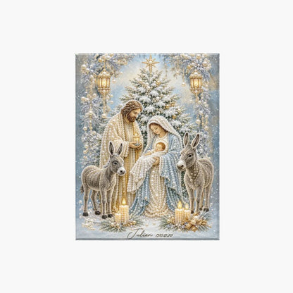 ✝️ LAST DAY 69% OFF – 💎Premium 3D Diamond Jesus Birth Nativity Scene Painting Art Kit | Luxury Flocked Canvas with Scratch-Resistant Non-Fading Diamond Beads DIY Christmas Faith Decor 🌟✝️💎
