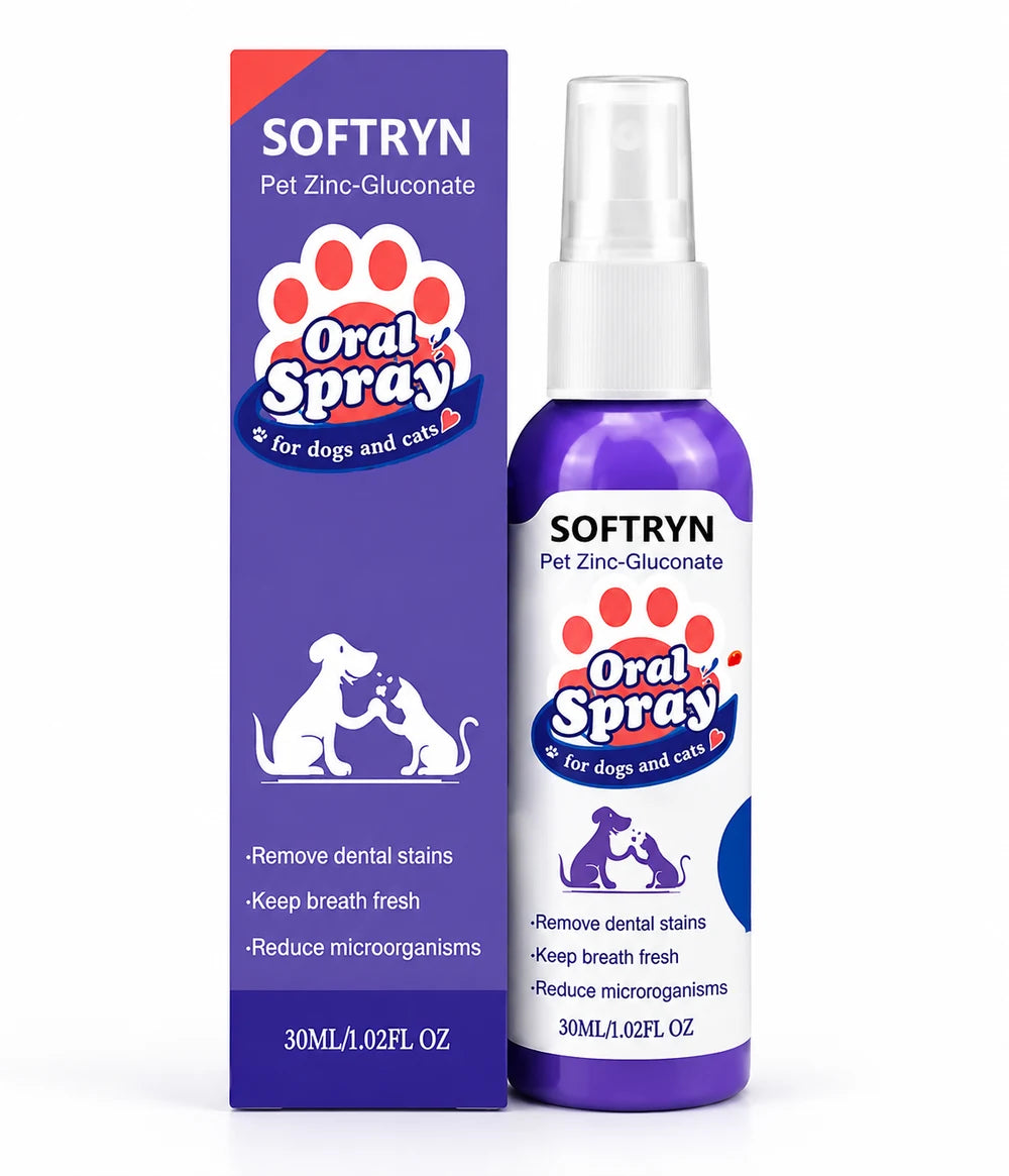 SOFTRYN™ Advanced Pet Oral Spray | Fresher Breath, Plaque Biofilm & Gum Care — No Brushing