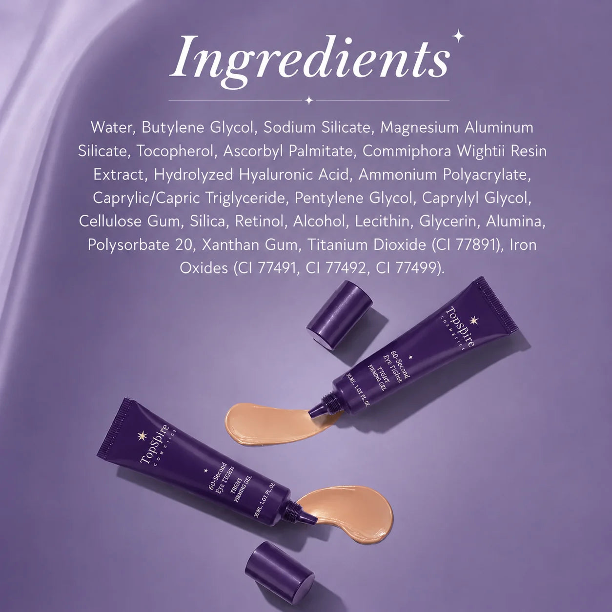 TopSpire 60 Second Effects Tinted Firming Gel - Under Eye Cream For Puffiness And Bags Under Eyes