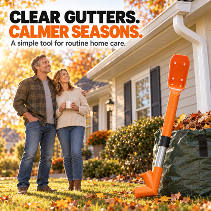 🍂No-Climb Gutter Cleaning Tool – Adjustable No-Ladder Debris Scoop