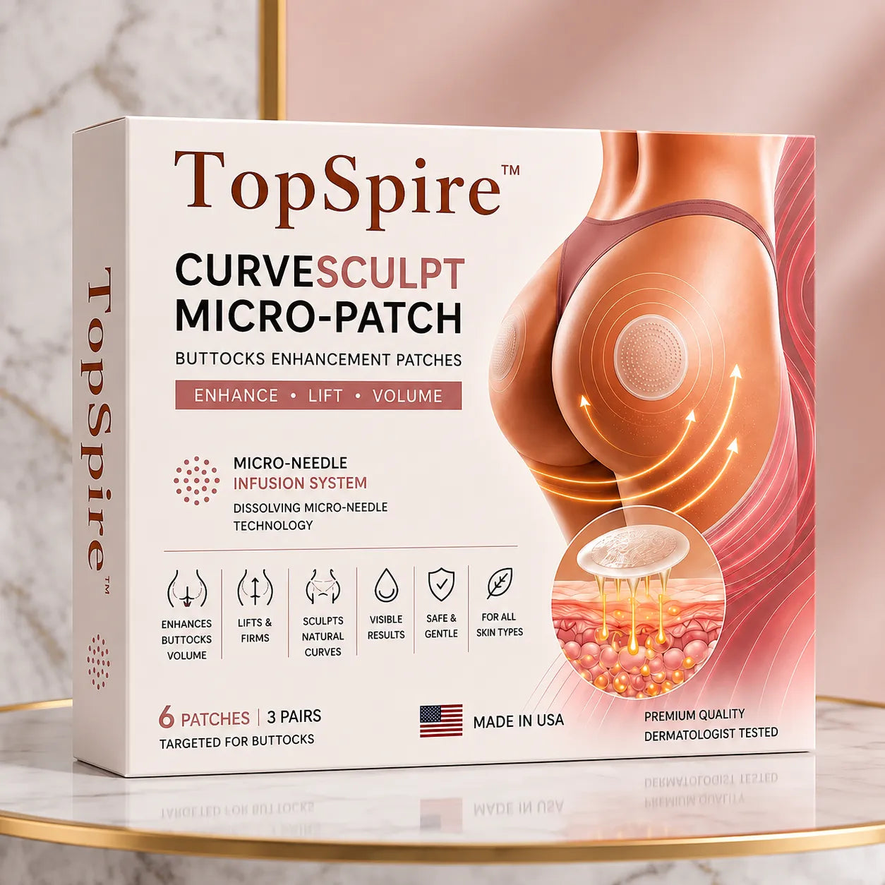 TopSpire™ CurveSculpt Micro-Patch ✦ Sculpt • Firm • Smooth Lower Body Curves ✦ Micro-Needle Infusion System