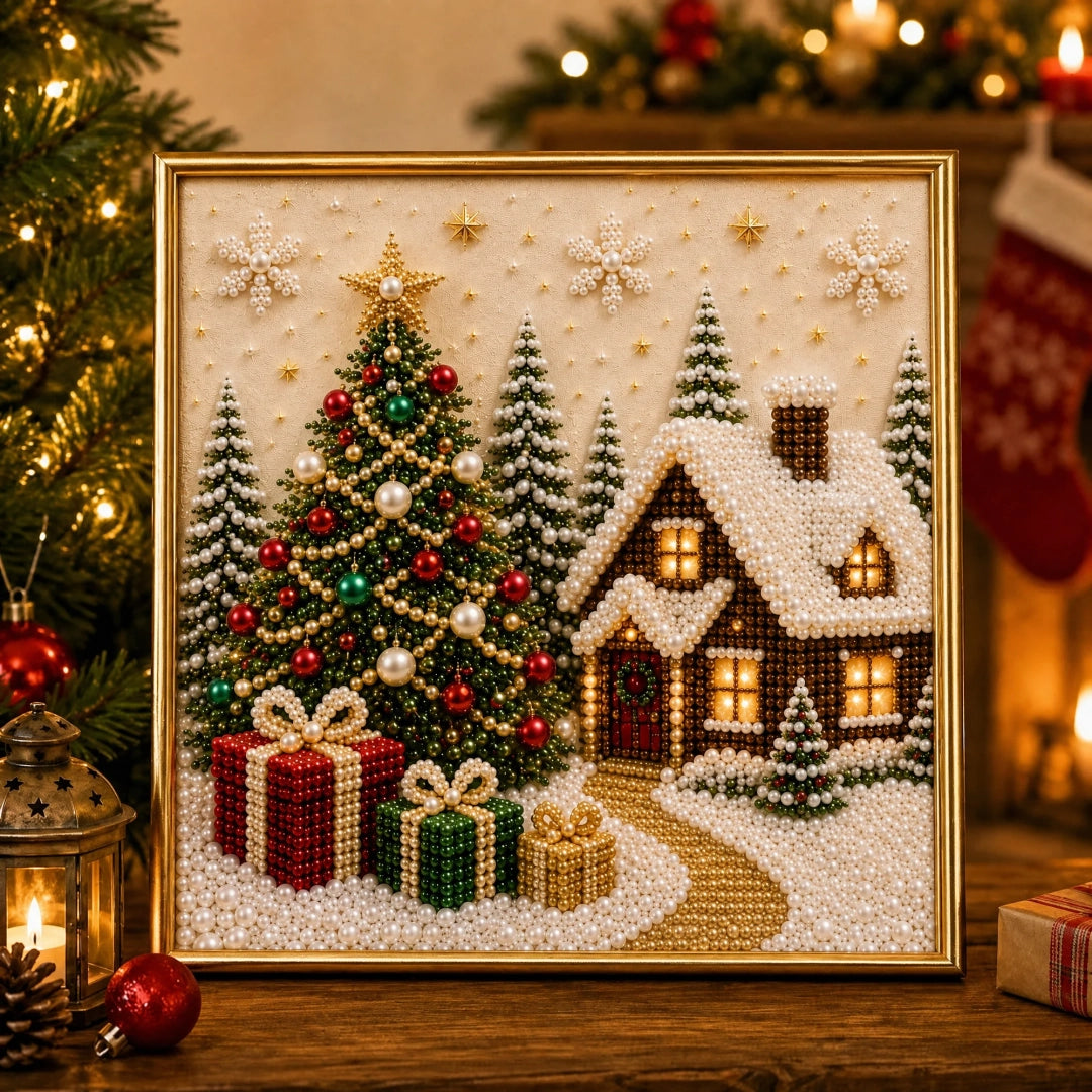 🧘Relaxing & Beginner-Friendly - 🎨💎DIY Christmas Pearl Diamond Painting Art Kit