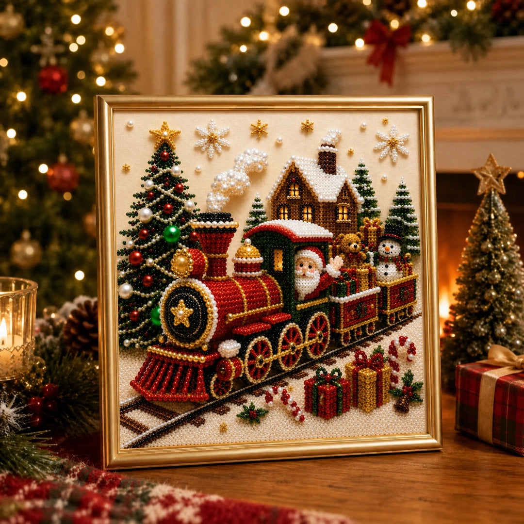 🧘Relaxing & Beginner-Friendly - 🎨💎DIY Christmas Pearl Diamond Painting Art Kit