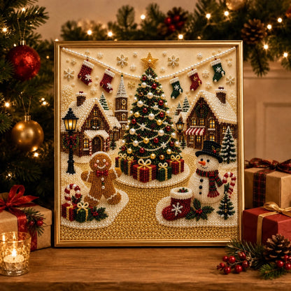 🧘Relaxing & Beginner-Friendly - 🎨💎DIY Christmas Pearl Diamond Painting Art Kit