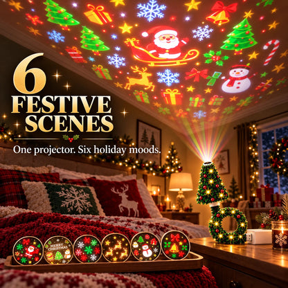 🎁USB Christmas Projection Lamp with 6 Festive Scenes