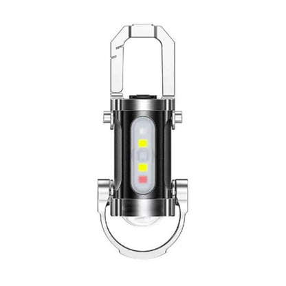 🔦 Rechargeable Keychain Flashlight – 7 Modes LED + COB Mini Light
