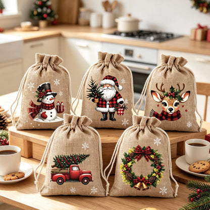 🎄HOT SALE!Christmas Drawstring Gift Bags 🧦🎅